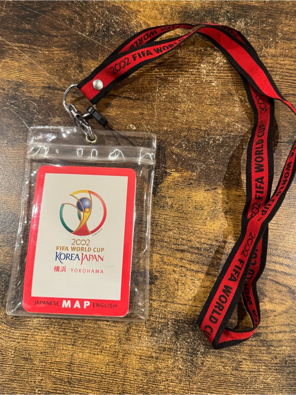 Red and Black World Cup Lanyard Badge Holder - Unbranded